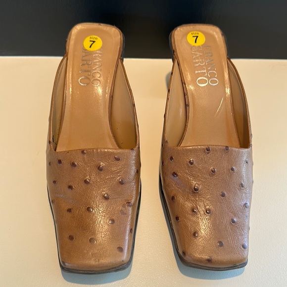 Franco Sarto faux ostrich womens mules slip on shoes size 7 - Picture 2 of 8